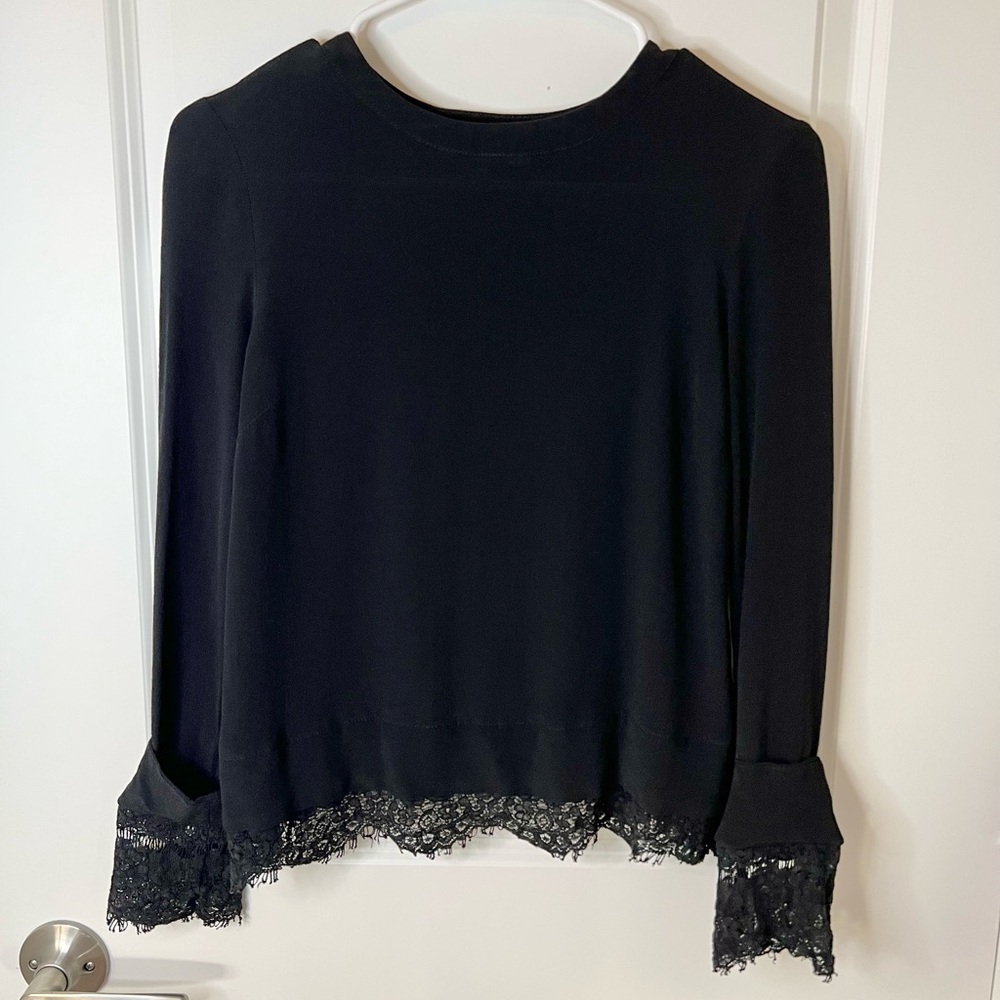 WAYF Lace Trimmed Blouse